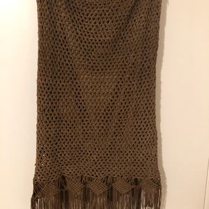 ❤️Ralph Lauren Fringe Suede Pencil skirt